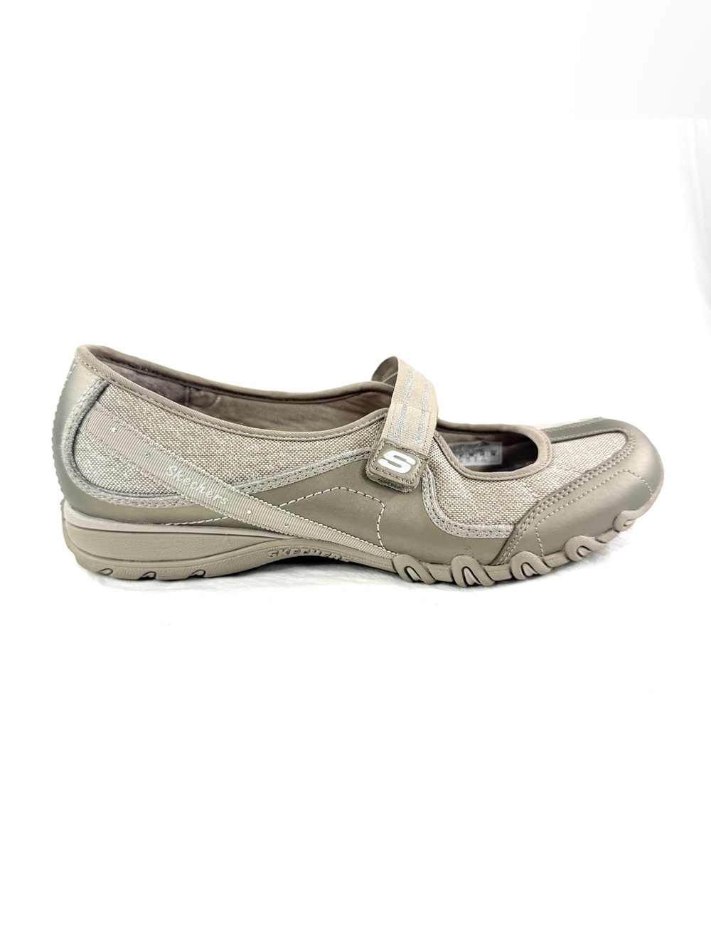 Skechers Speedsters Women Size 9 Sparkly Gold Mary Jane Shoe Hook Loop 21094